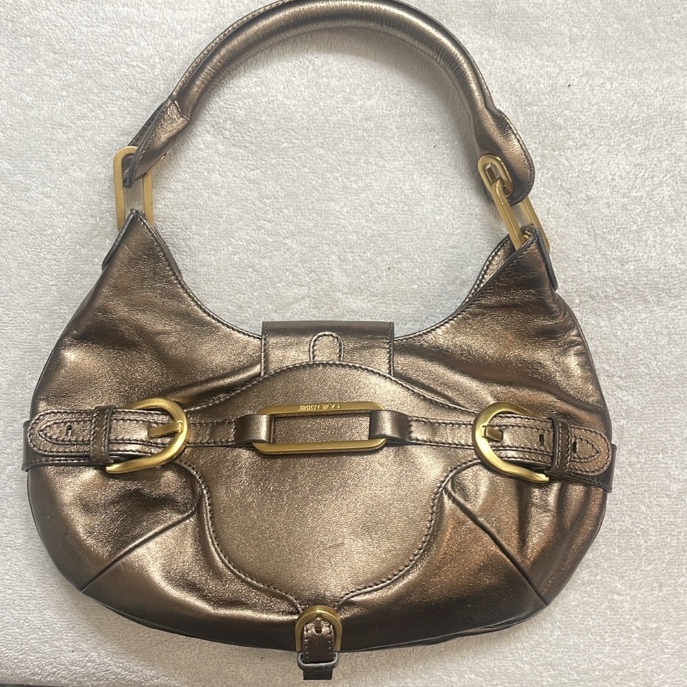 Jimmy Choo Metallic Bronze Shoulder Purse